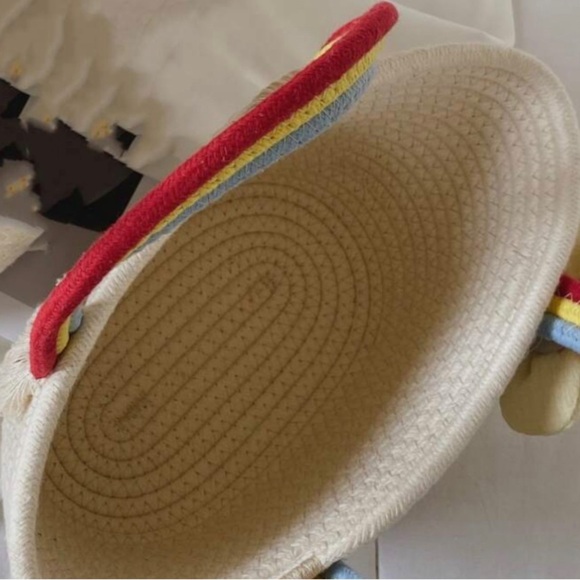 Rainbow Straw Beach Tote Bag NEW - Picture 4 of 7